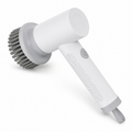 White cordless electric spin scrubber — handheld rotating cleaning brush