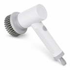 White cordless electric spin scrubber — handheld rotating cleaning brush